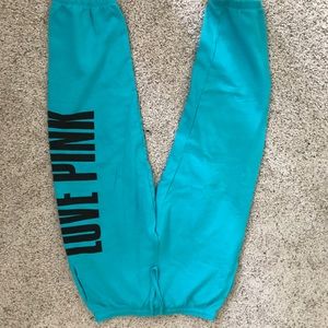 Pink full length sweatpants